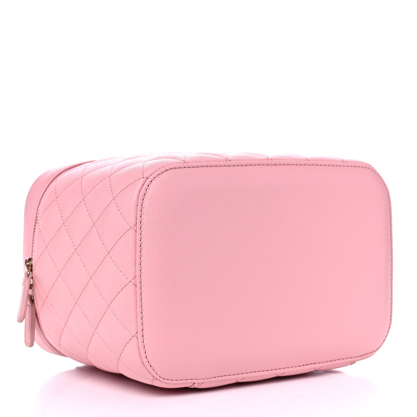 Caviar Quilted Large Vanity Pouch Pink