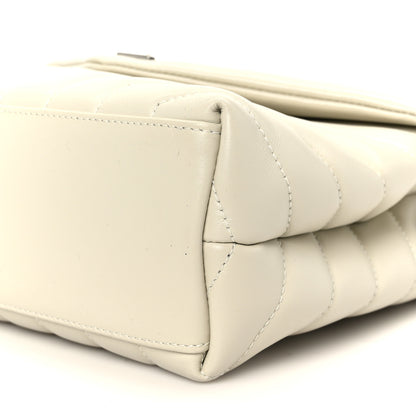 Saint Laurent Calfskin Y Quilted Monogram Small Loulou Chain Satchel Crema Soft 21 of 21