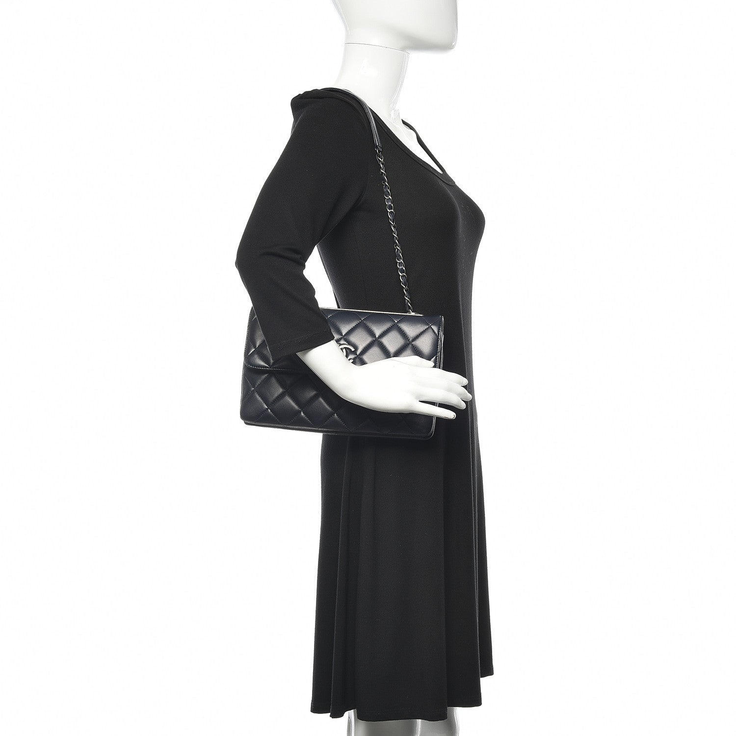 Chanel Lambskin Quilted Medium Trendy CC Flap Navy Blue 2 of 15