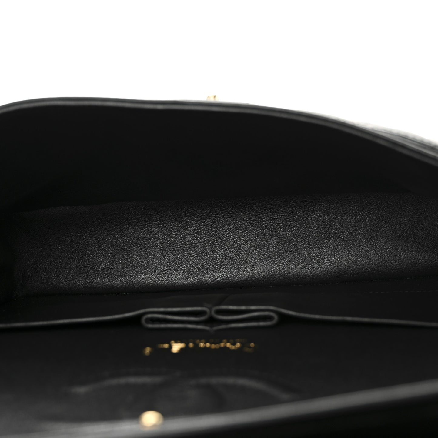 Lambskin Quilted Studded Medium Double Flap Black