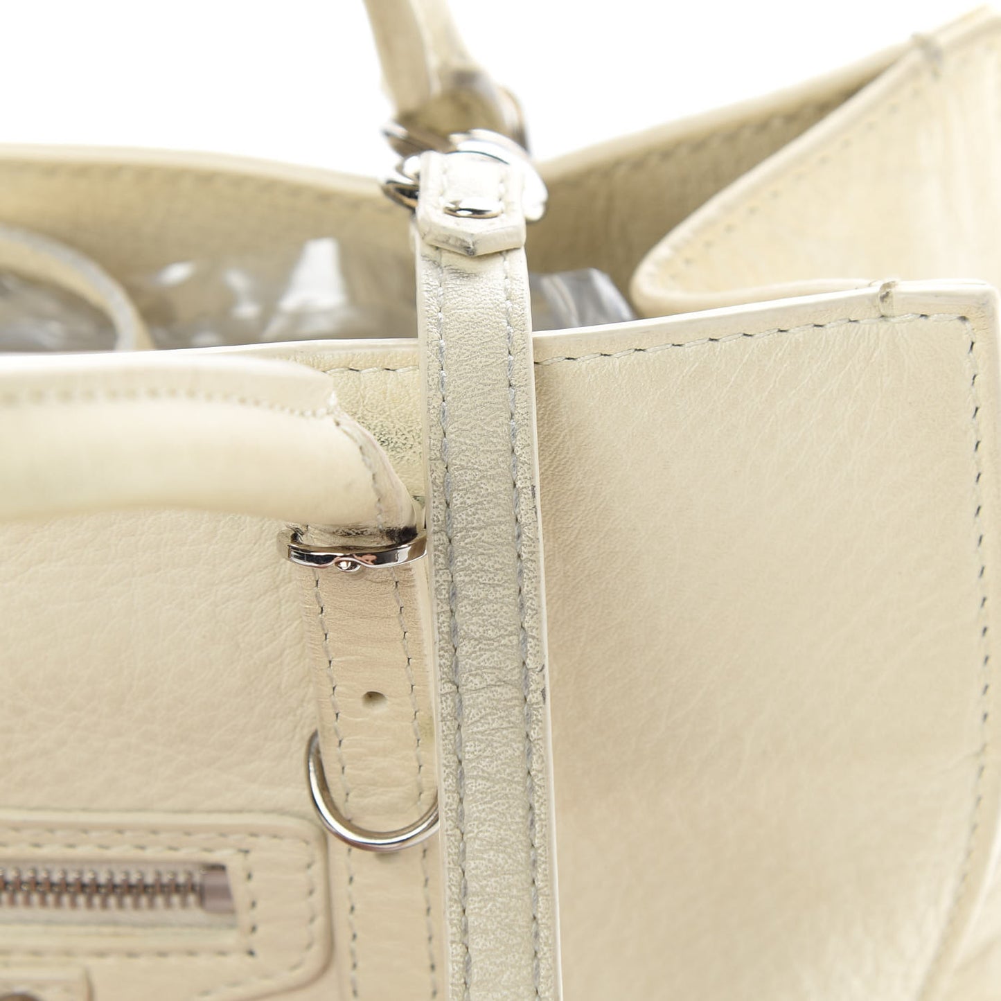 Veau Papier A4 Tote Blanc Creme