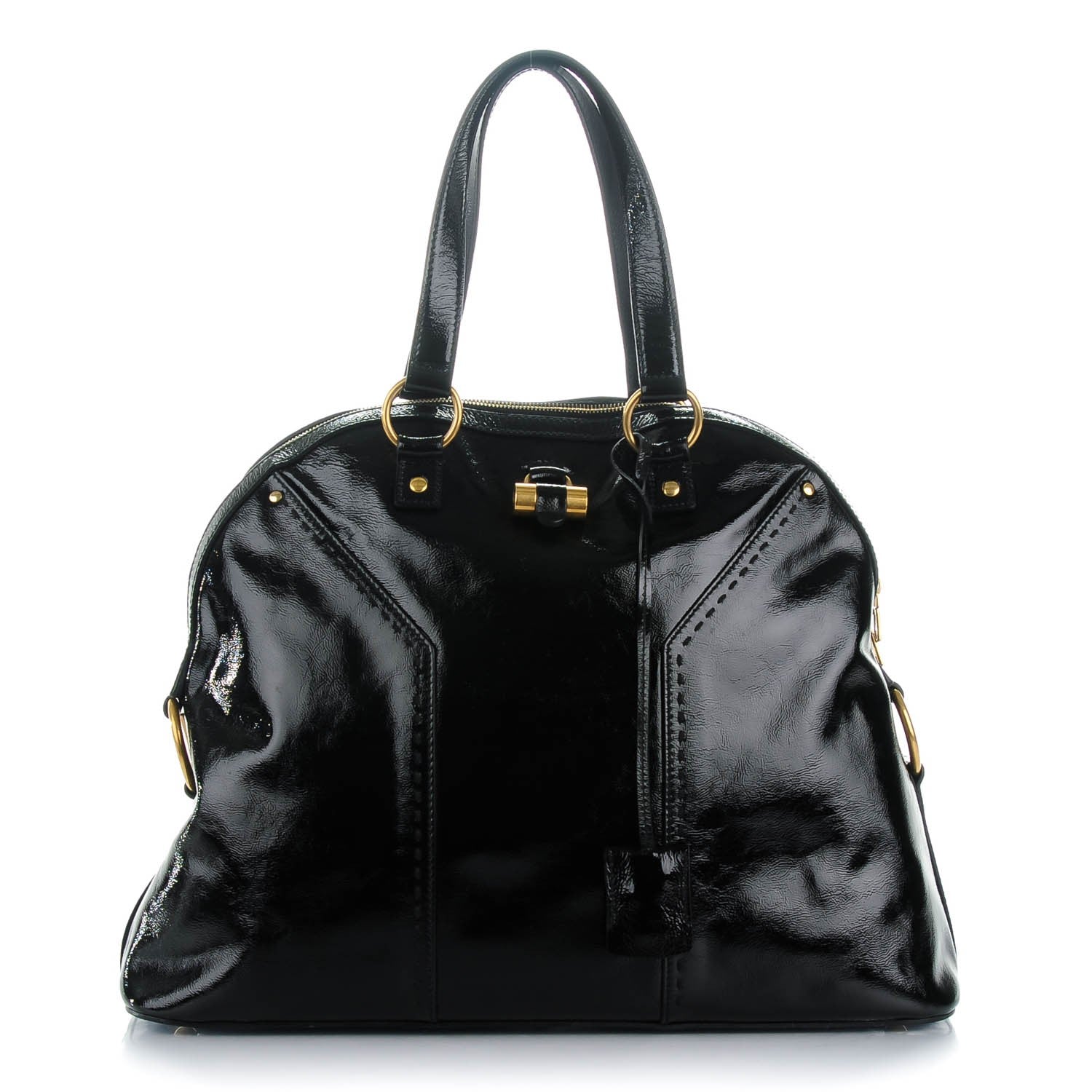 Saint Laurent Patent Calfskin Oversized Muse Black 1 of 7