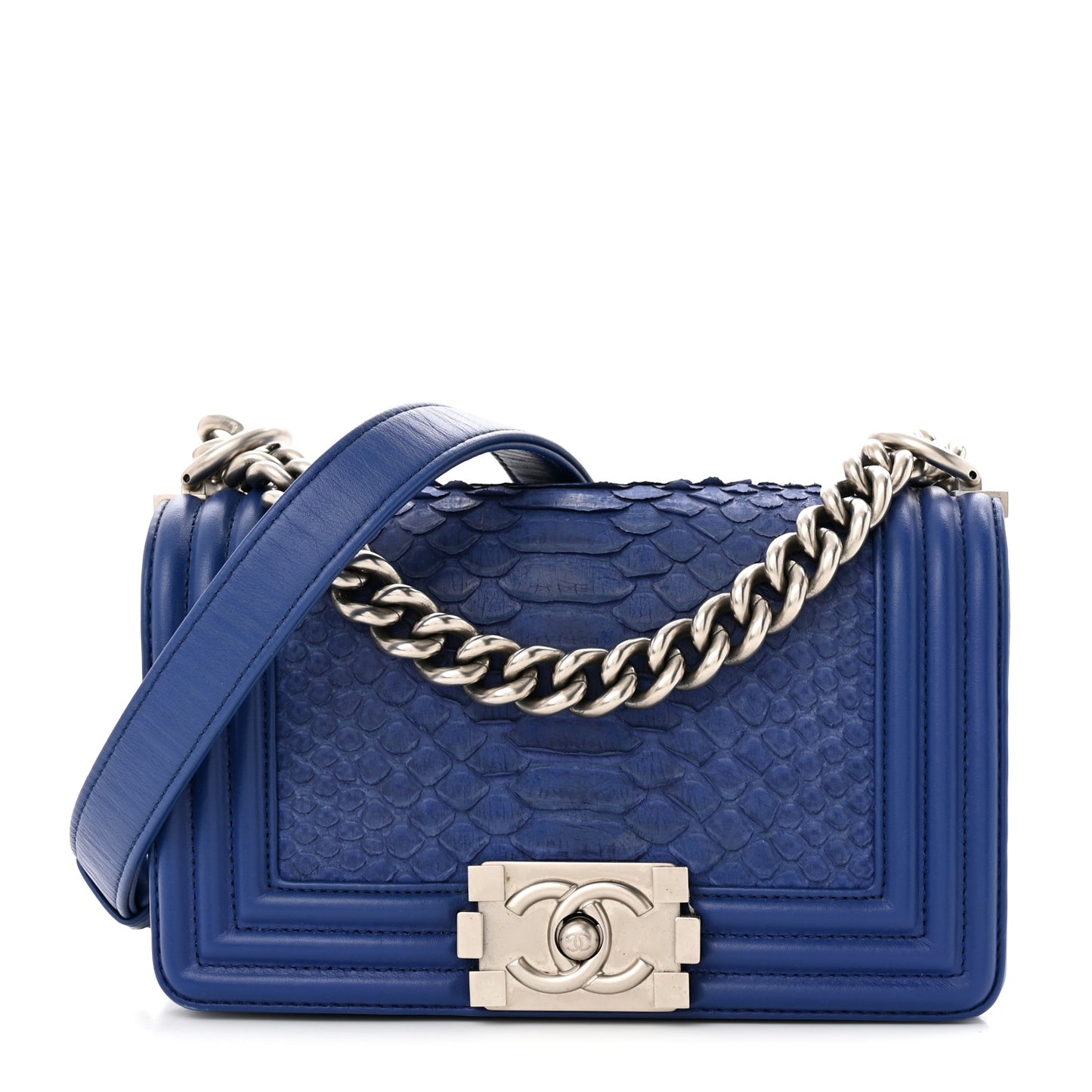 Snakeskin Small Boy Flap Blue