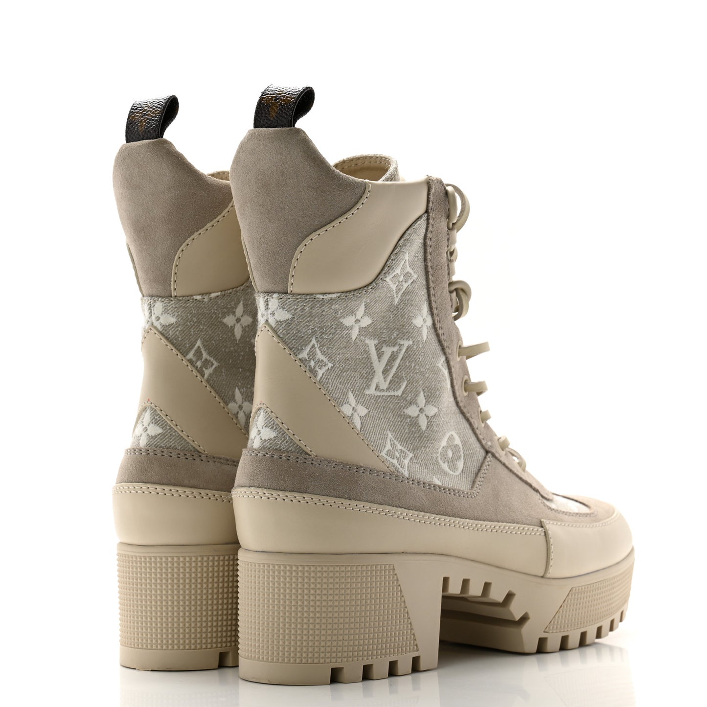 Suede Calfskin Laureate Platform Desert Boots 36.5 Taupe
