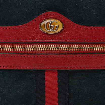 Gucci Suede Calfskin Web Mini Ophidia Shoulder Bag New Blue Romantic Cherry 8 of 11