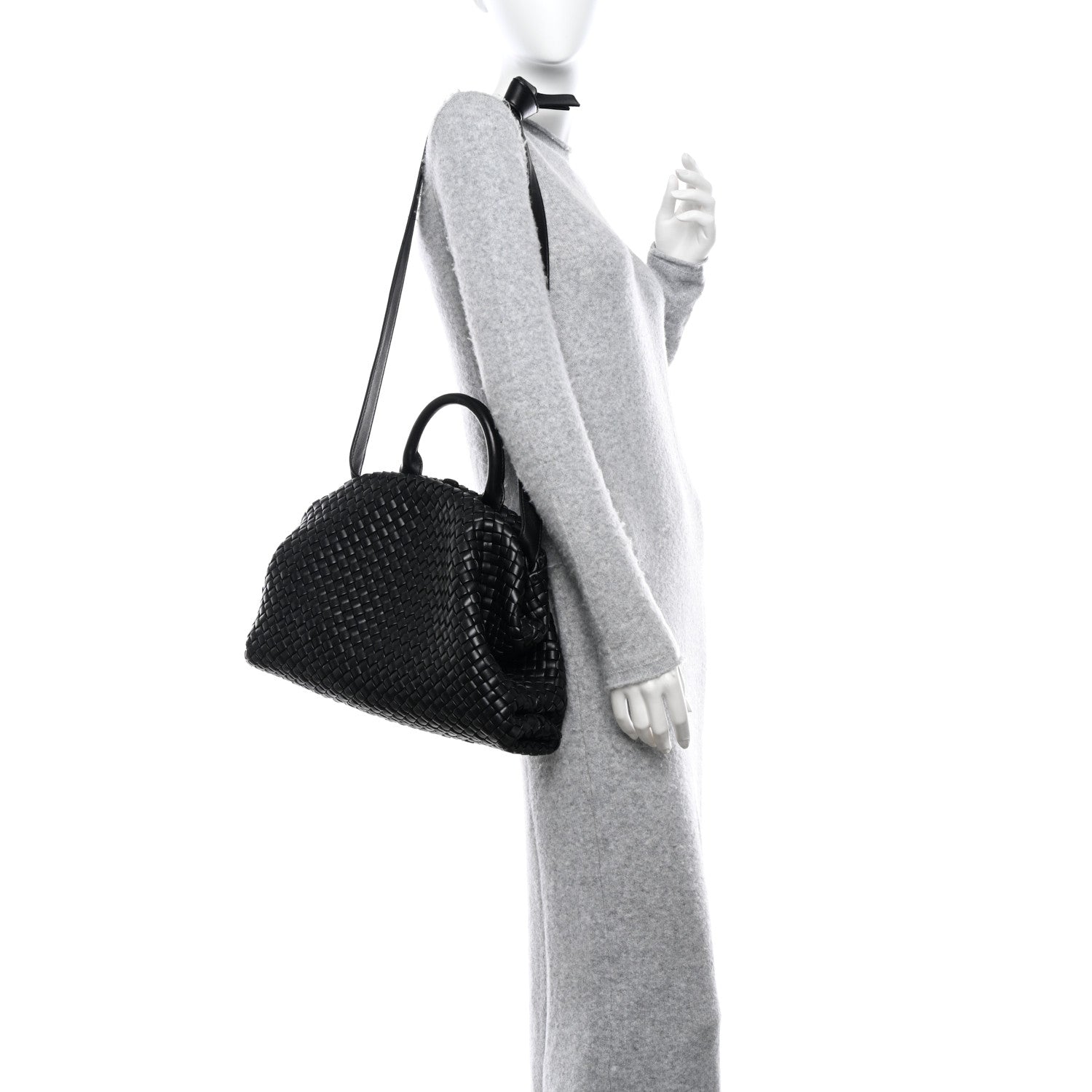 Bottega Veneta Nappa Intrecciato Medium Padded The Handle Tote Black 2 of 10