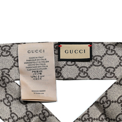 Gucci Silk Twill GG Monogram Guccilovvy Neck Bow Scarf Beige Red 3 of 4