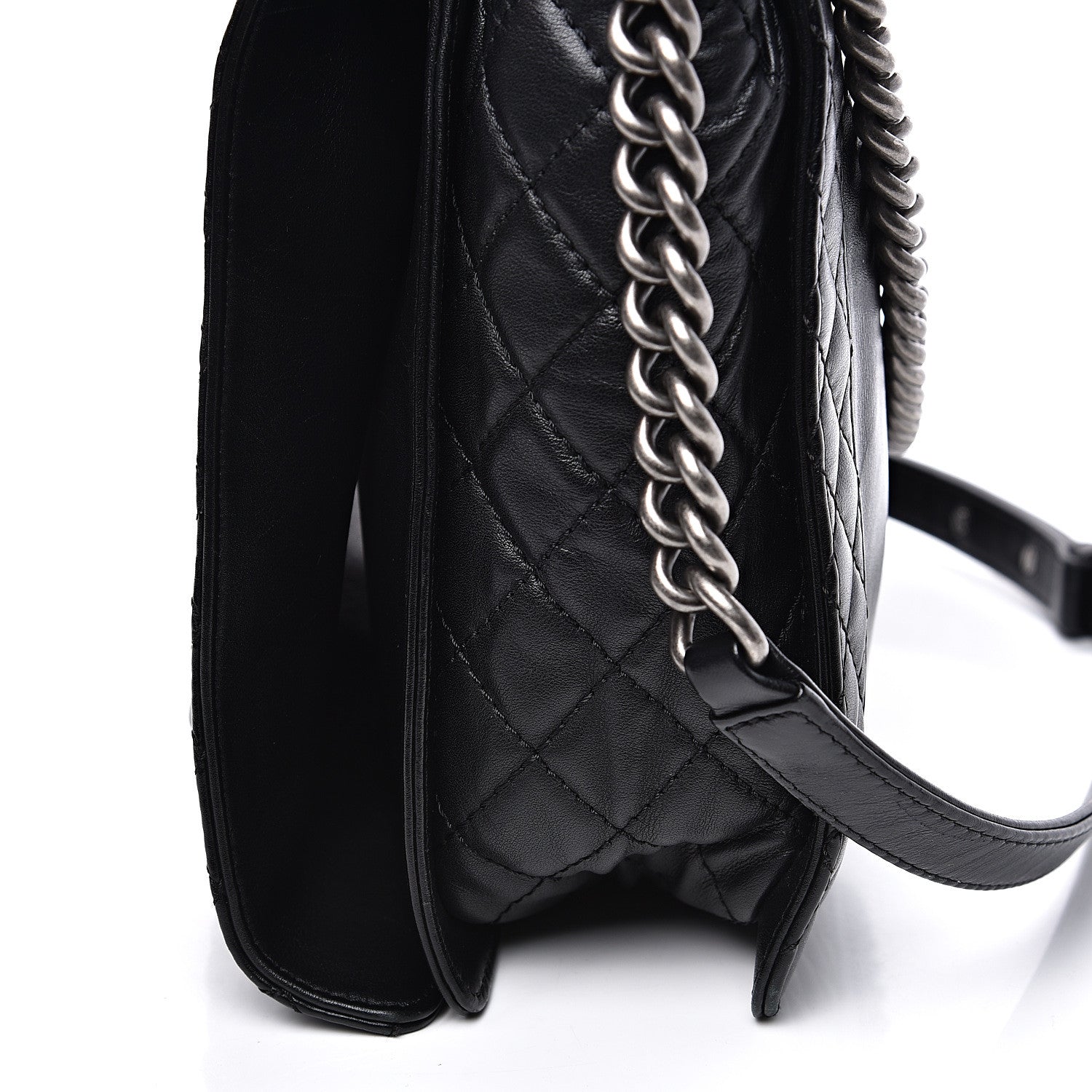 Chanel Calfskin Enchained XL Boy Flap Black 9 of 13