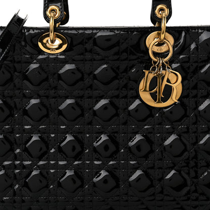 Christian Dior Patent Cannage Large Lady Dior Black 7 of 9
