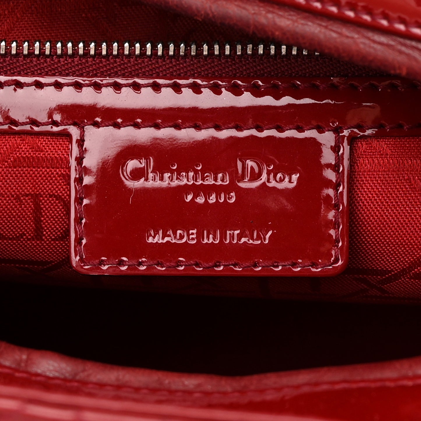 Patent Cannage Large Lady Dior Red