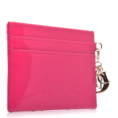 Christian Dior Patent Cannage Lady Dior Card Holder Magenta 3 of 7