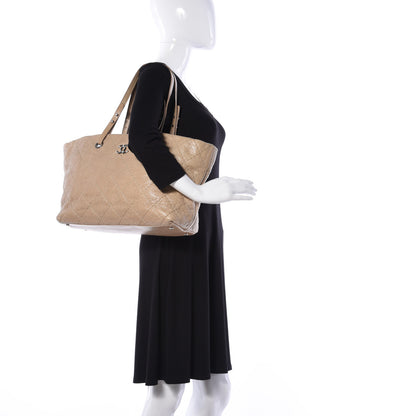 Chanel Glazed Calfskin Large On The Road Tote Beige 2 of 12