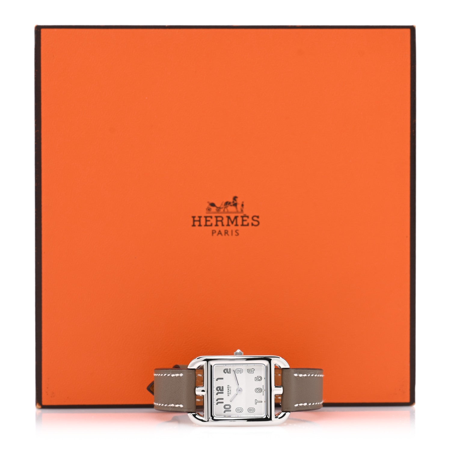 Hermes Stainless Steel Swift 23mm Cape Cod Quartz Watch Etoupe