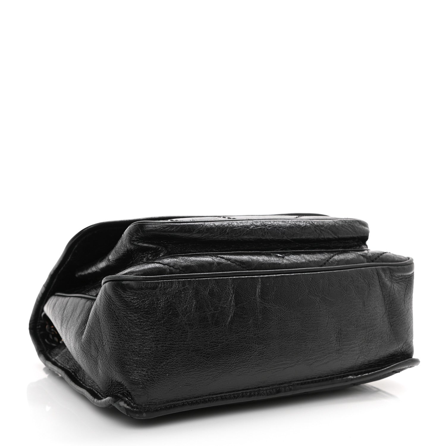 Saint Laurent Crinkled Calfskin Matelasse Monogram Medium Niki Chain Satchel Black 6 of 23