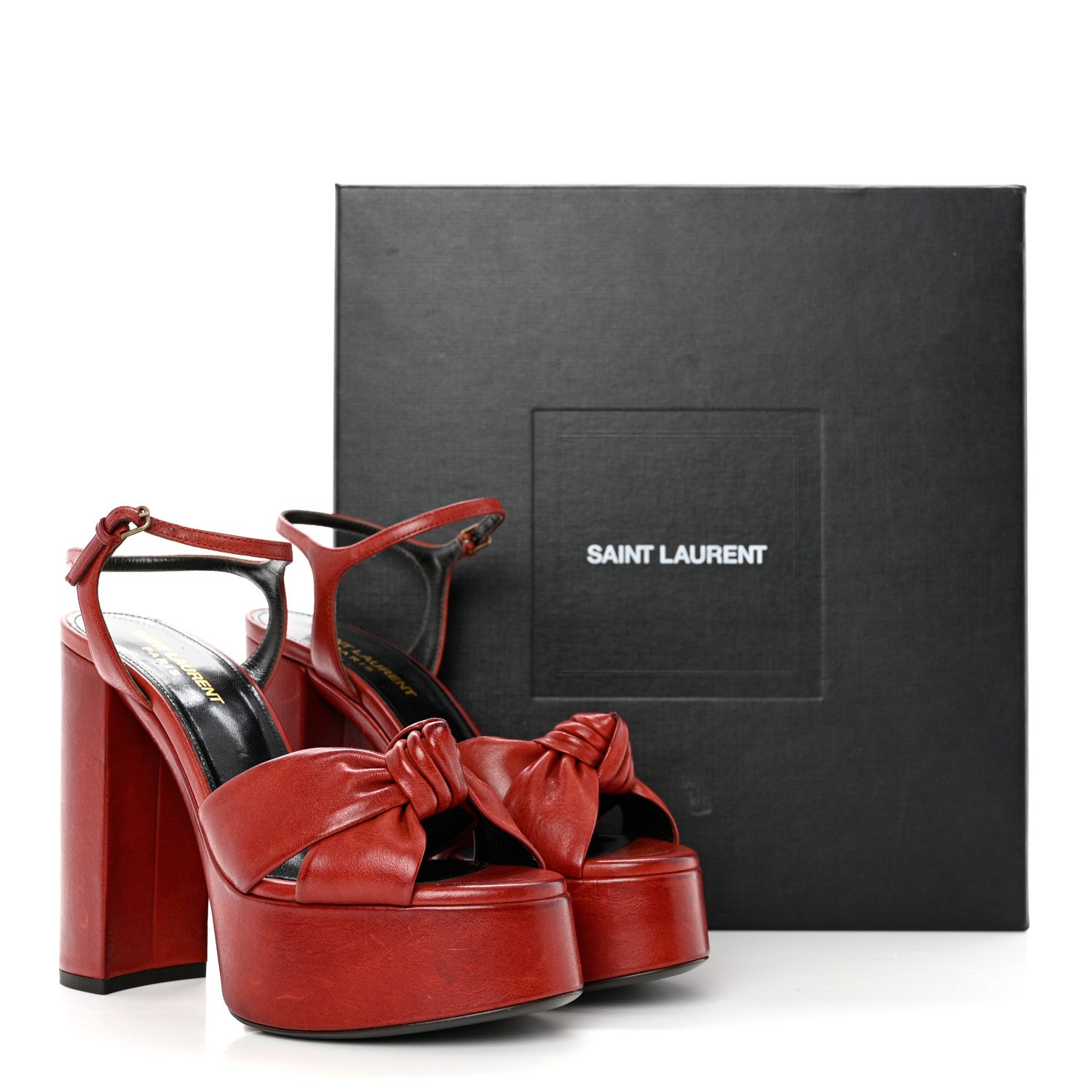 Saint Laurent Vendome Bianca 85 Platform Sandals 37.5 Pomerol 11 of 11