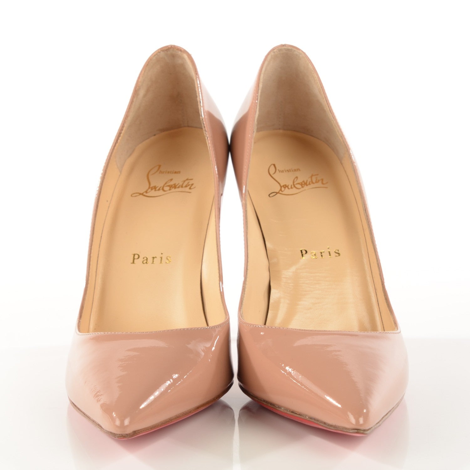 Christian Louboutin Patent Pigalle 120 Pumps 37 Nude 2 of 7