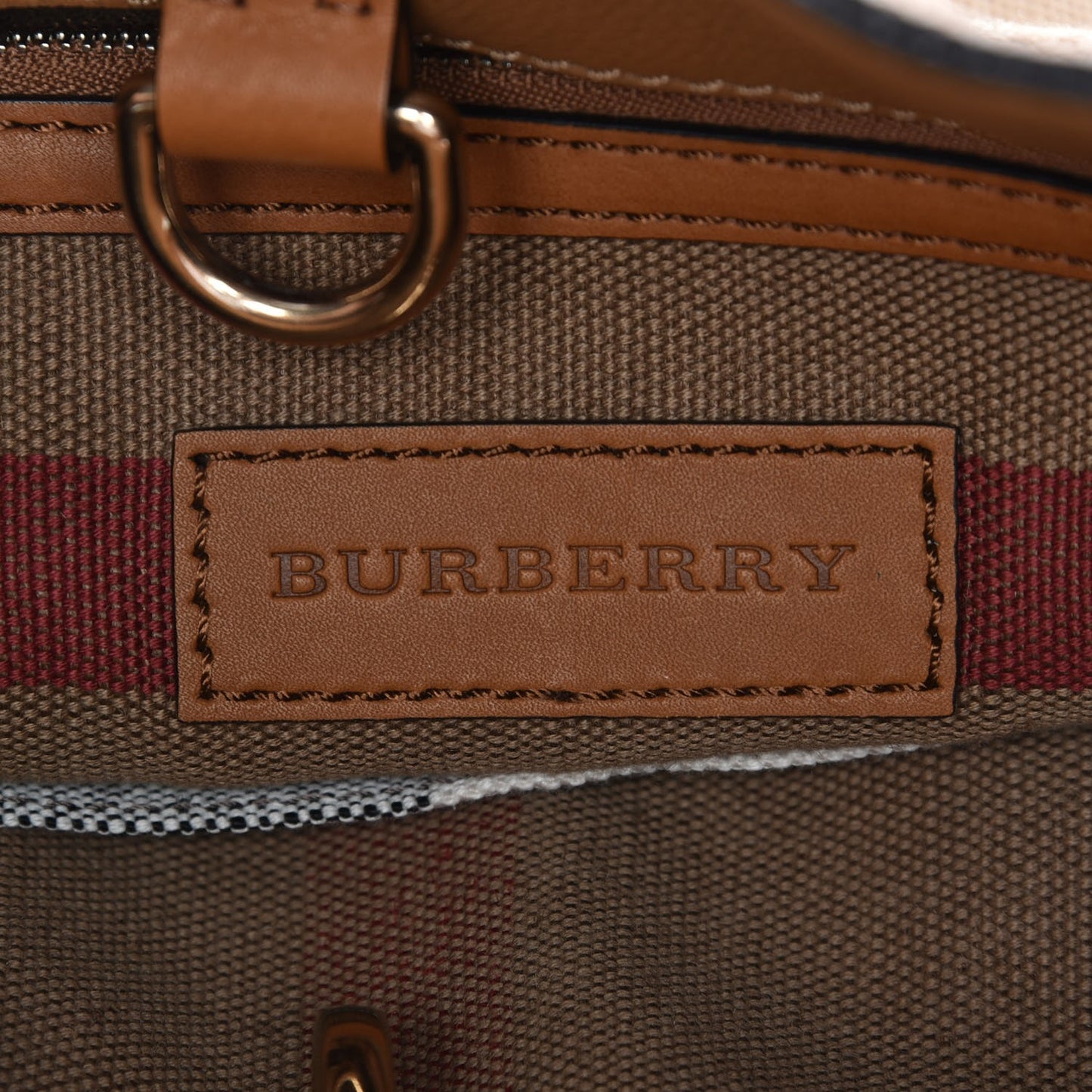 Grainy Calfskin Canvas Mega Check Medium Ashby Tassel Hobo Saddle Brown