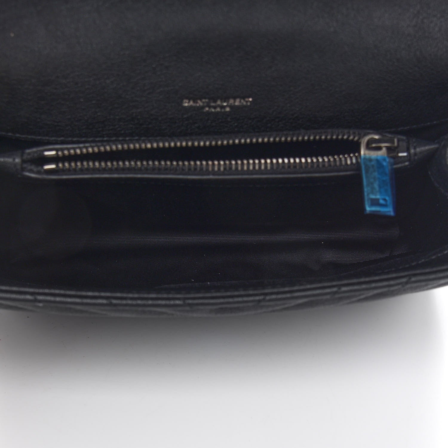 Saint Laurent Sheepskin Matelasse Chevron Monogram Medium College Bag Black 5 of 8