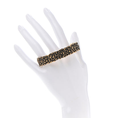 Gucci Metal Lion Mane Cuff Bracelet S Aged Gold 2 of 7