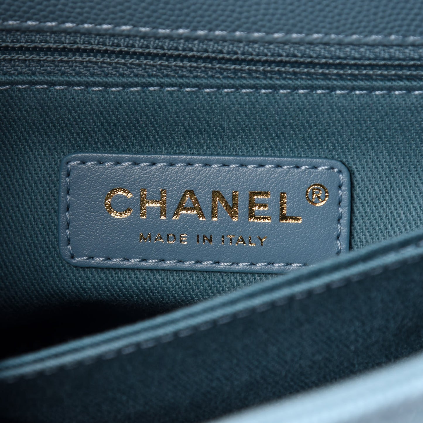Caviar Chevron Quilted Mini Coco Handle Flap Sky Blue