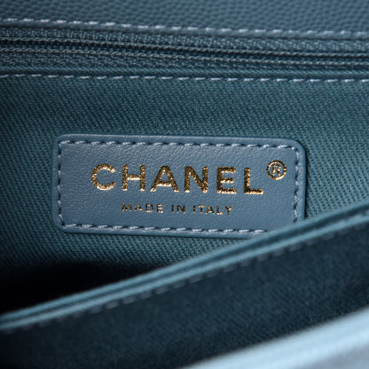 Chanel Caviar Chevron Quilted Mini Coco Handle Flap Sky Blue 6 of 11