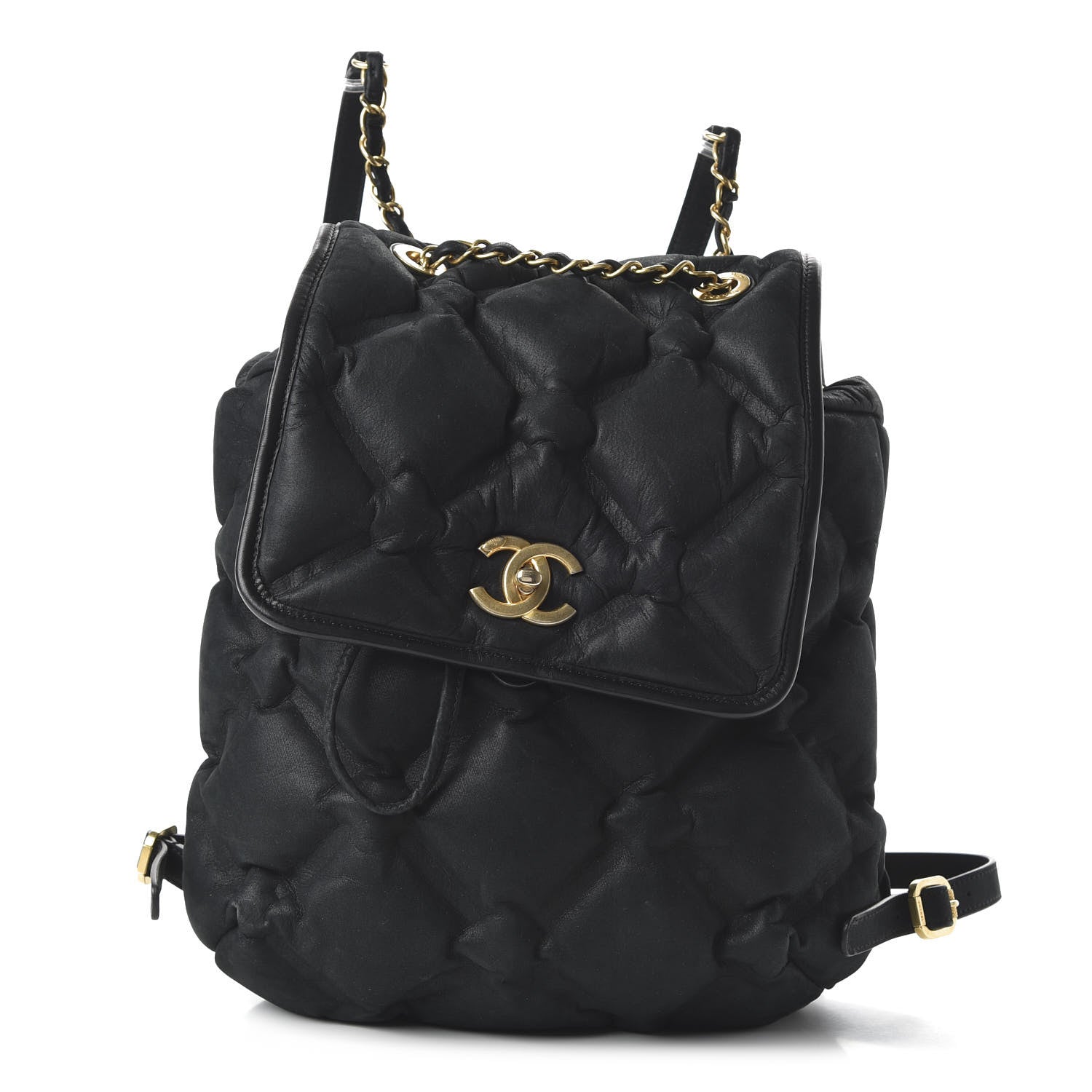 Chanel Iridescent Calfskin Quilted Chesterfield Backpack Black 1 of 9