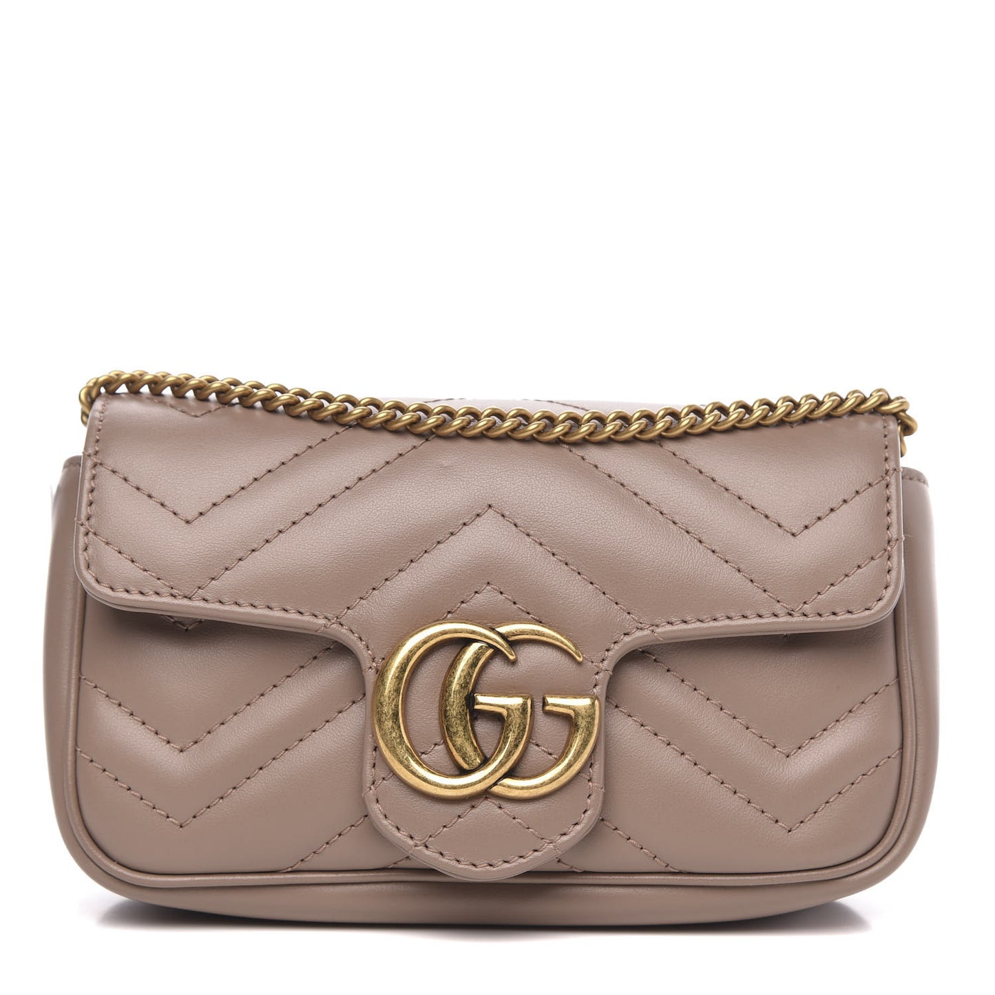 Calfskin Matelasse Super Mini GG Marmont Shoulder Bag Porcelain Rose
