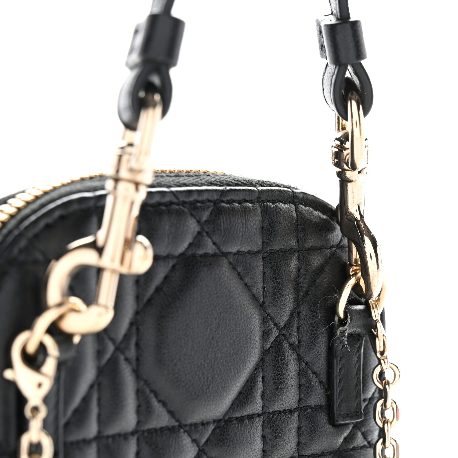 Christian Dior Lambskin Cannage Lady Dior Phone Holder Black 11 of 11