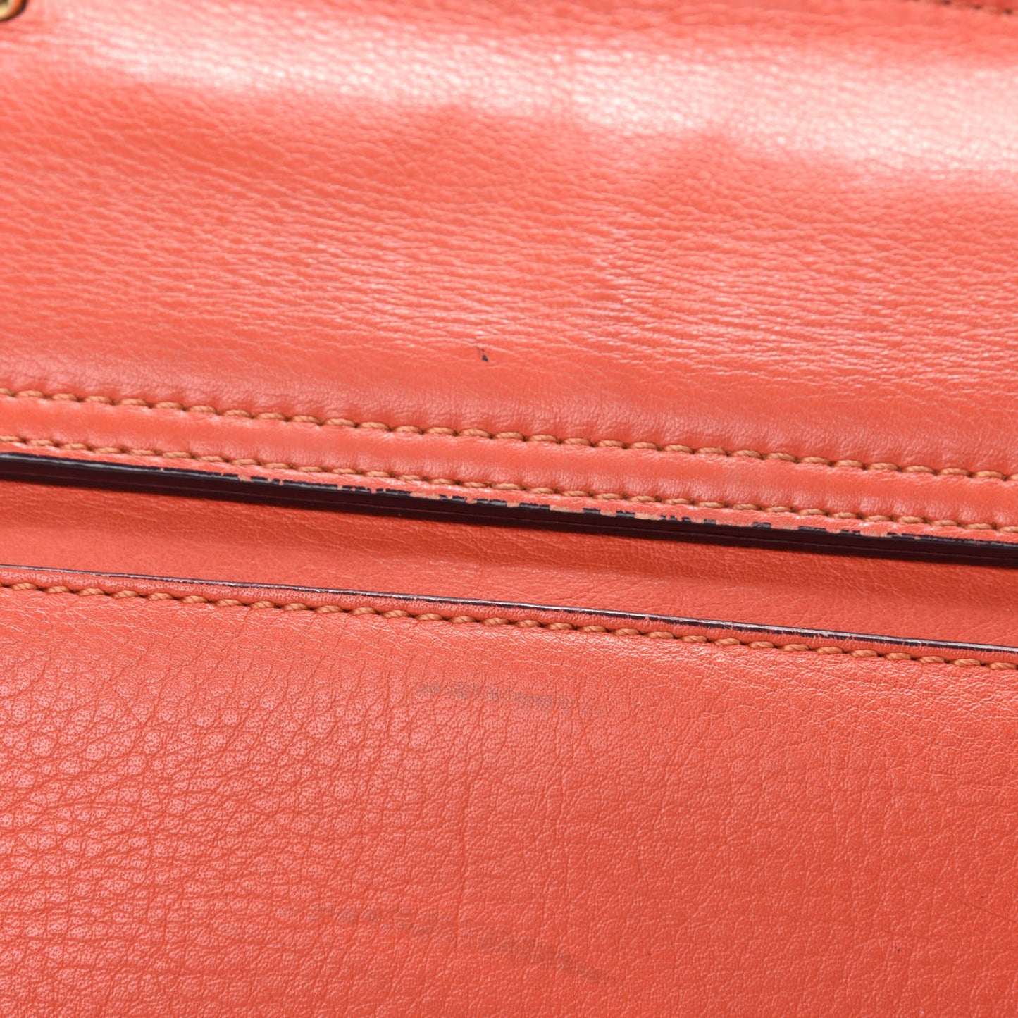 Grained Calfskin Top Handle Satchel Orange