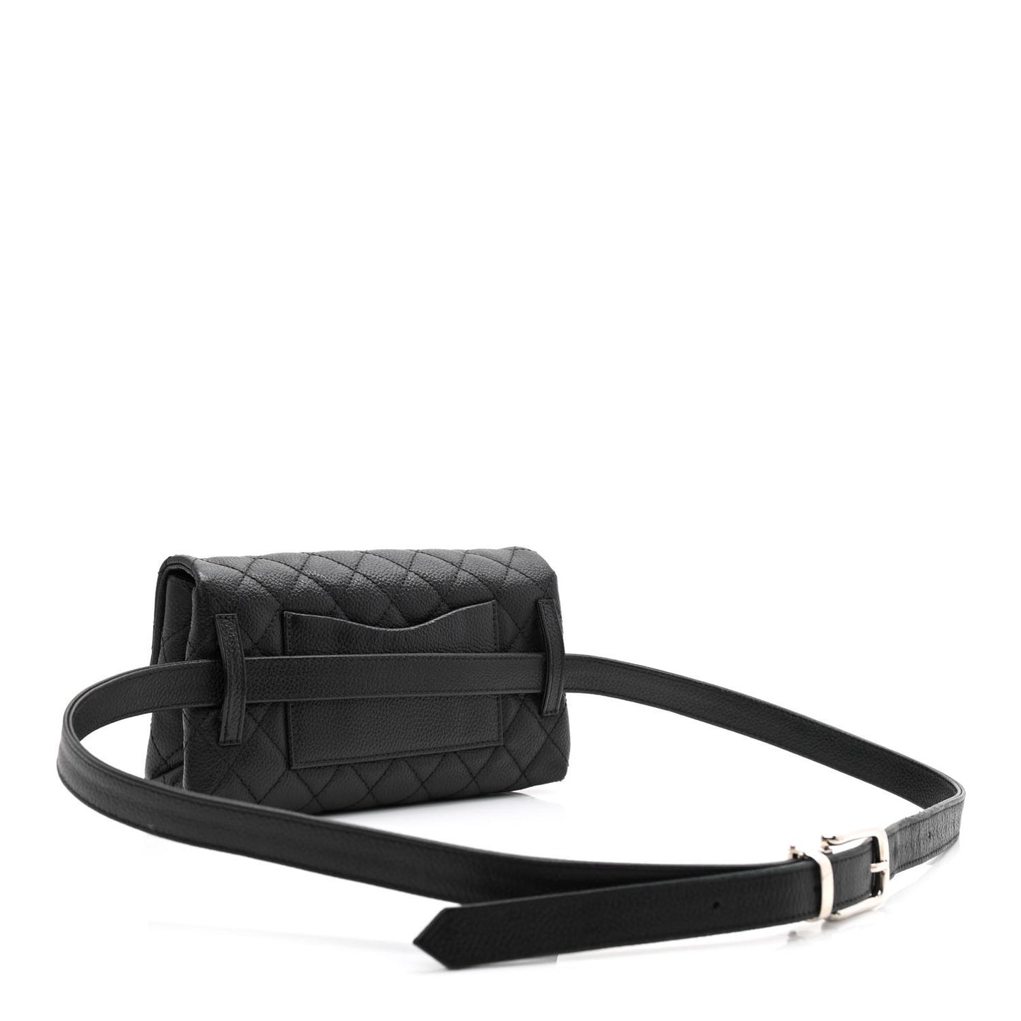 Grained Calfskin Quilted 2.55 Reissue Flap Belt Bag Clutch Black