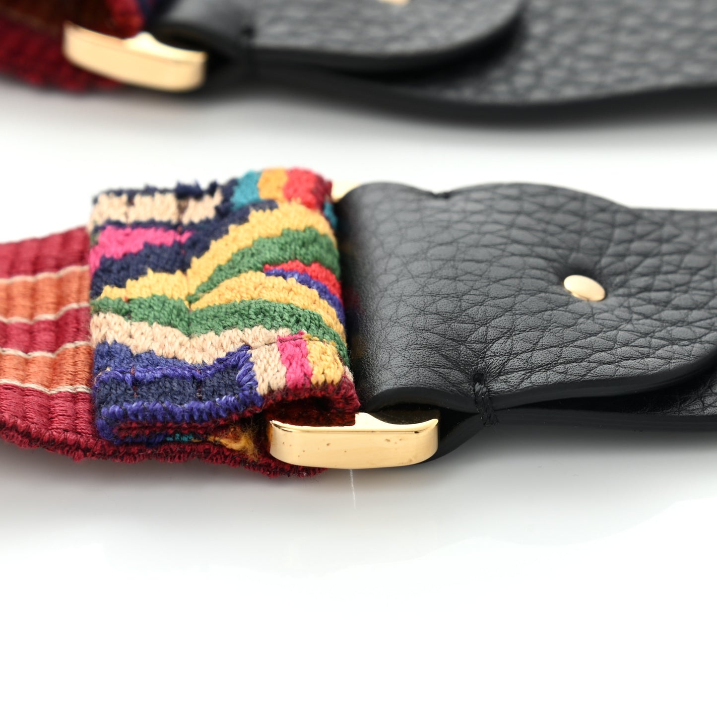 Canvas Native Couture 1975 Embroidered Rockstud Guitar Strap Multicolor