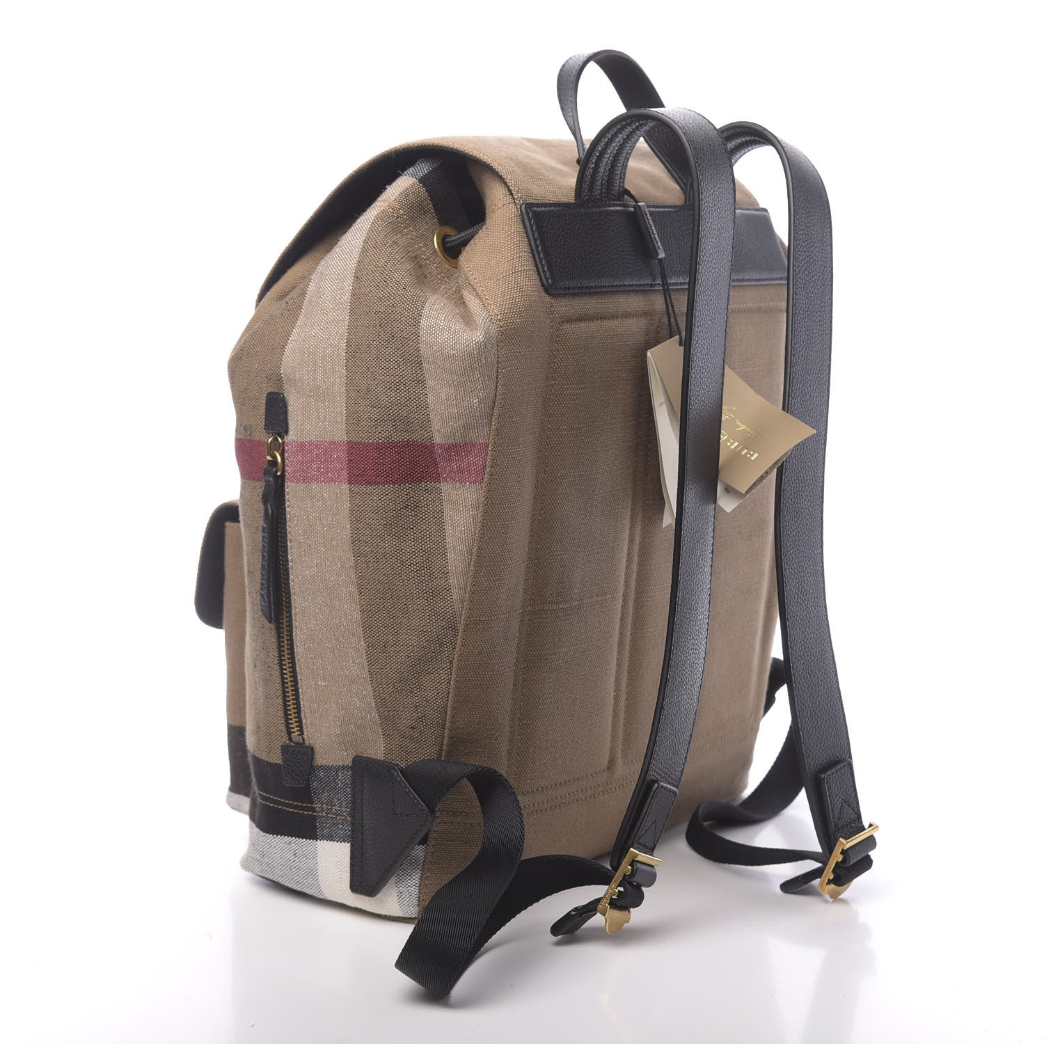 Burberry Canvas Mega Check Brookdale Backpack Black 2 of 10