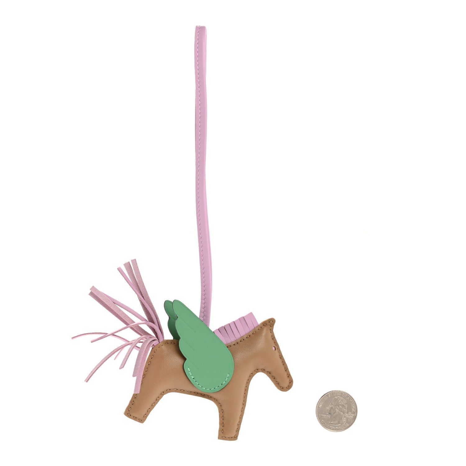 Hermes Milo Lambskin Grigri Rodeo Pegase Horse Bag Charm PM Chai Mauve Sylvestre Menthe 2 of 5