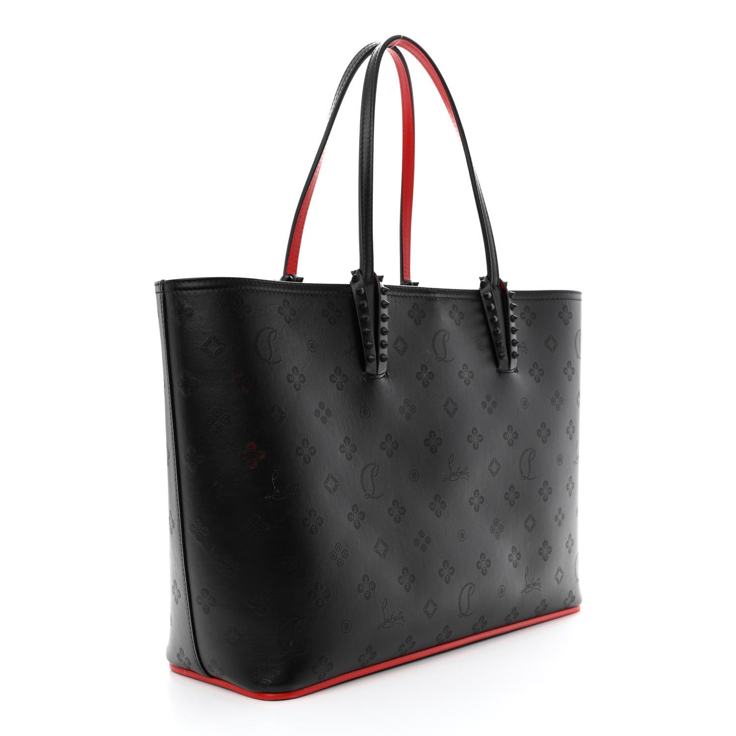 Calfskin Loubinthesky East West Cabata Tote Black
