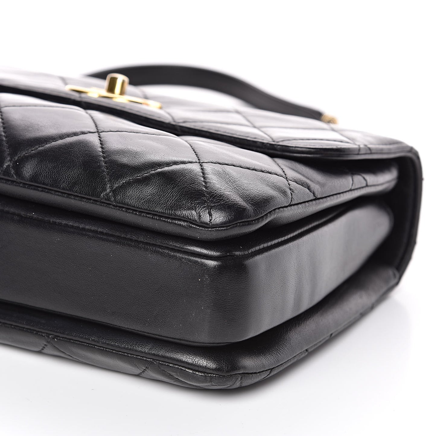 Lambskin Quilted Small Trendy CC Dual Handle Flap Bag Black