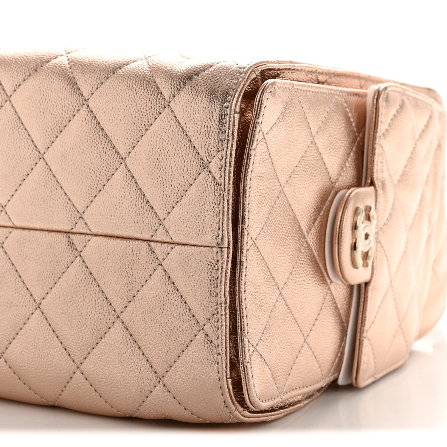 Chanel Metallic Caviar Quilted Small Chanel 25 Handbag Copper 10 of 11