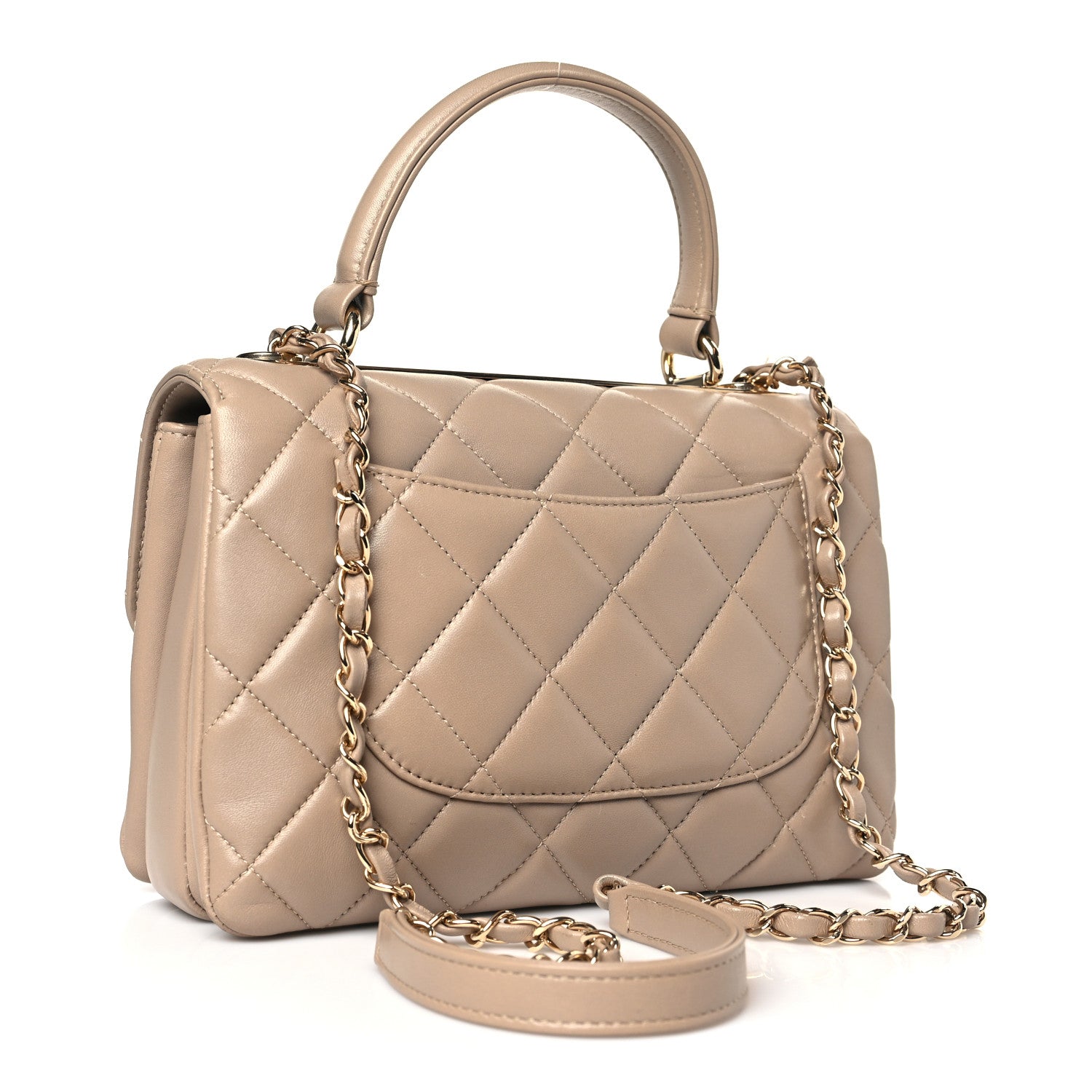 Chanel Lambskin Quilted Small Trendy CC Dual Handle Flap Bag Beige 3 of 10