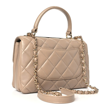 Chanel Lambskin Quilted Small Trendy CC Dual Handle Flap Bag Beige 3 of 10