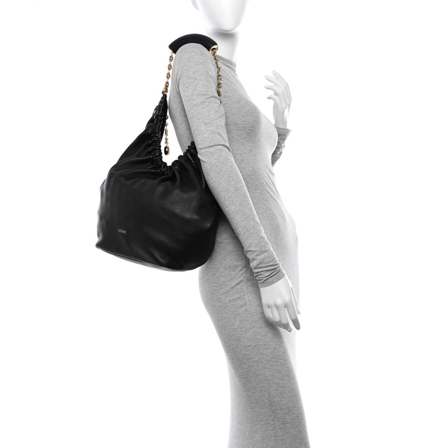Nappa Medium Squeeze Bag Black