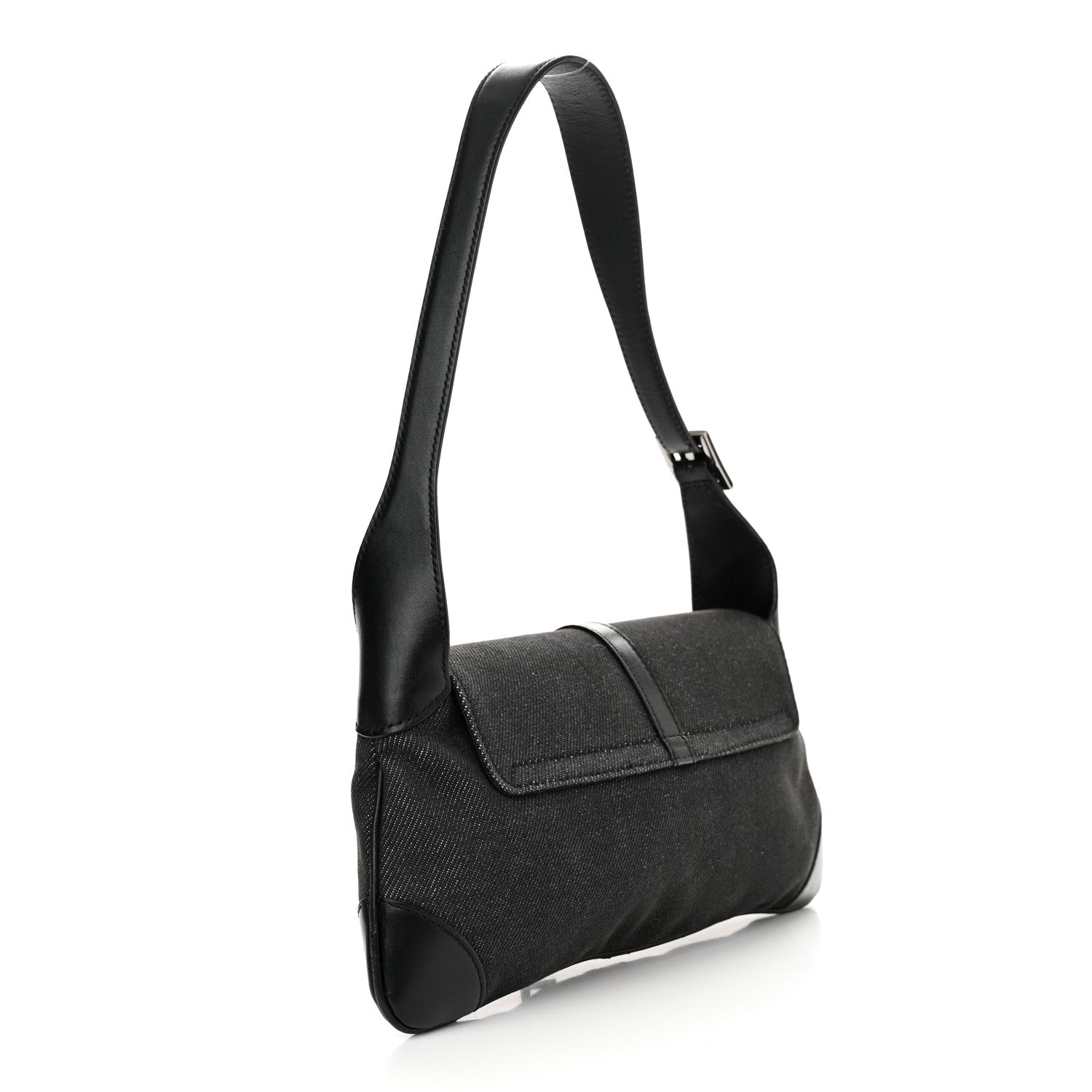 Gucci Denim Calfskin Small Jackie O Hobo Black 3 of 11