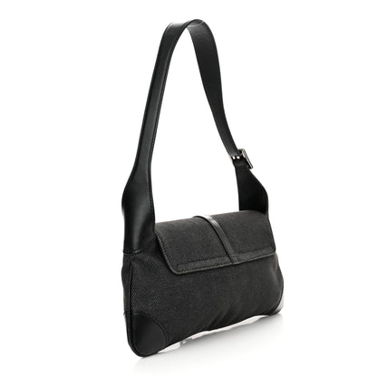 Gucci Denim Calfskin Small Jackie O Hobo Black 3 of 11