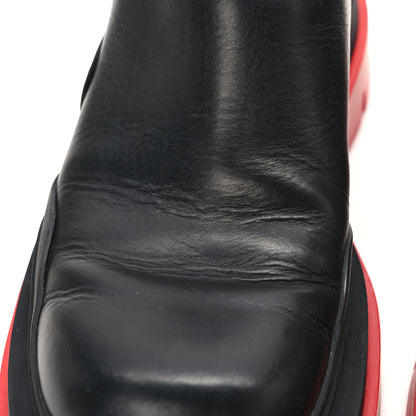 Bottega Veneta Calfskin Mens The Tire Cropped Chelsea Boots 40 Black Bright Red 9 of 10