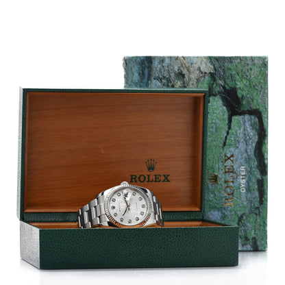 Rolex Stainless Steel 18K White Gold Diamond 36mm Oyster Perpetual Datejust Watch Silver Jubilee 16234 5 of 5