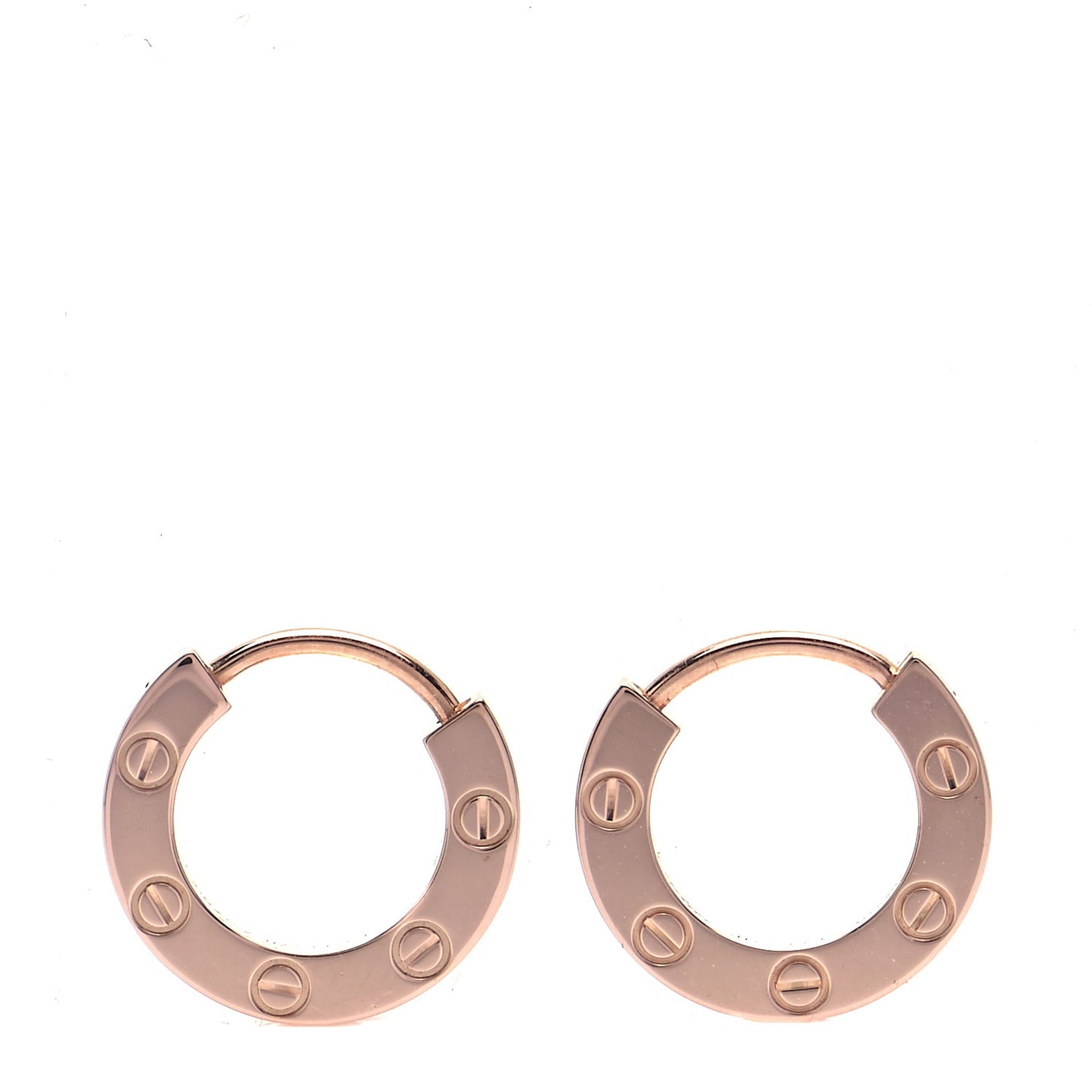 18K Pink Gold LOVE Hoop Earrings