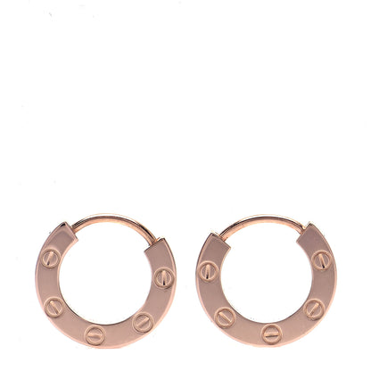 Cartier 18K Pink Gold LOVE Hoop Earrings 1 of 8