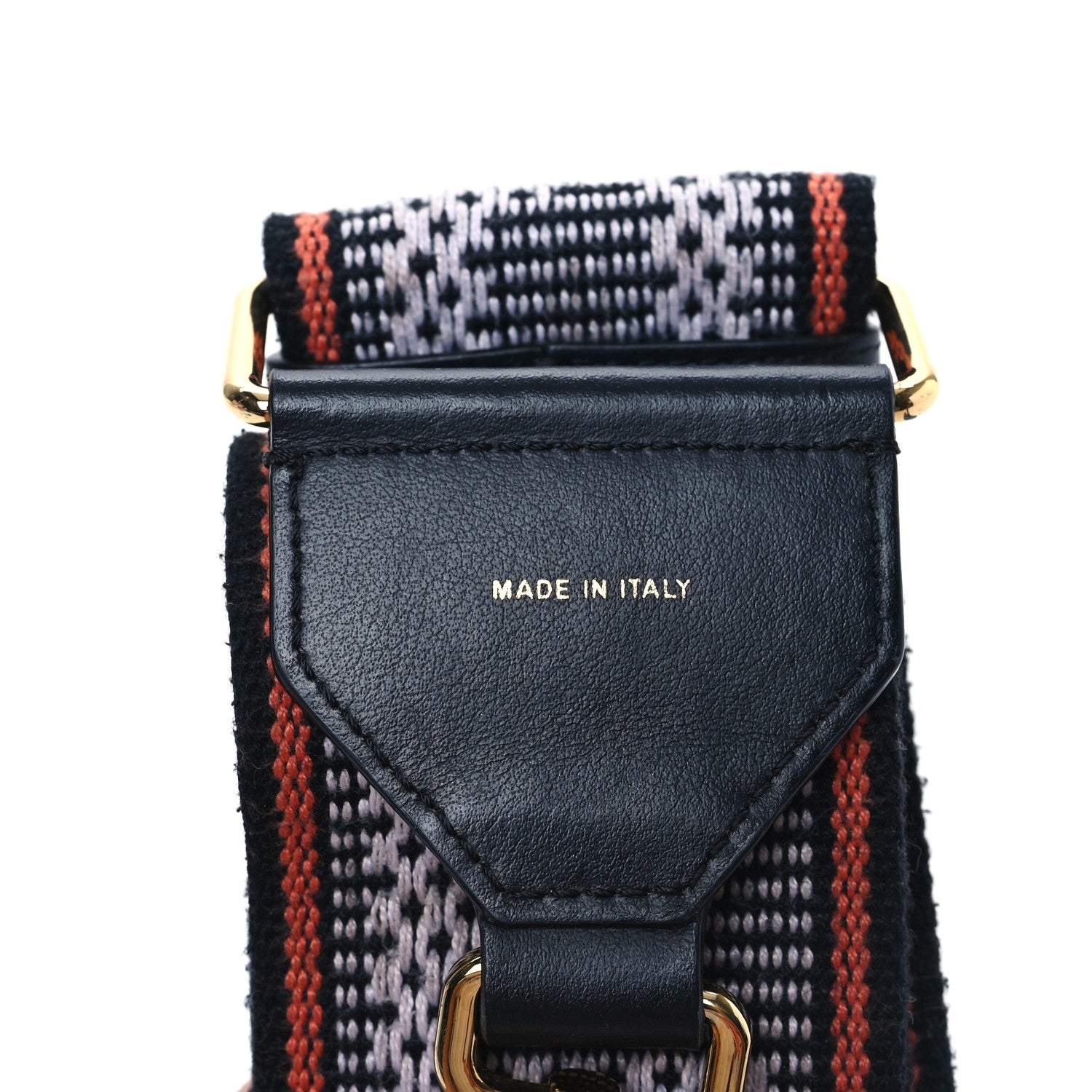Fendi Cannete Ribbon Poly Vitello Century Logo Adjustable Strap You White Brandy Black 3 of 4