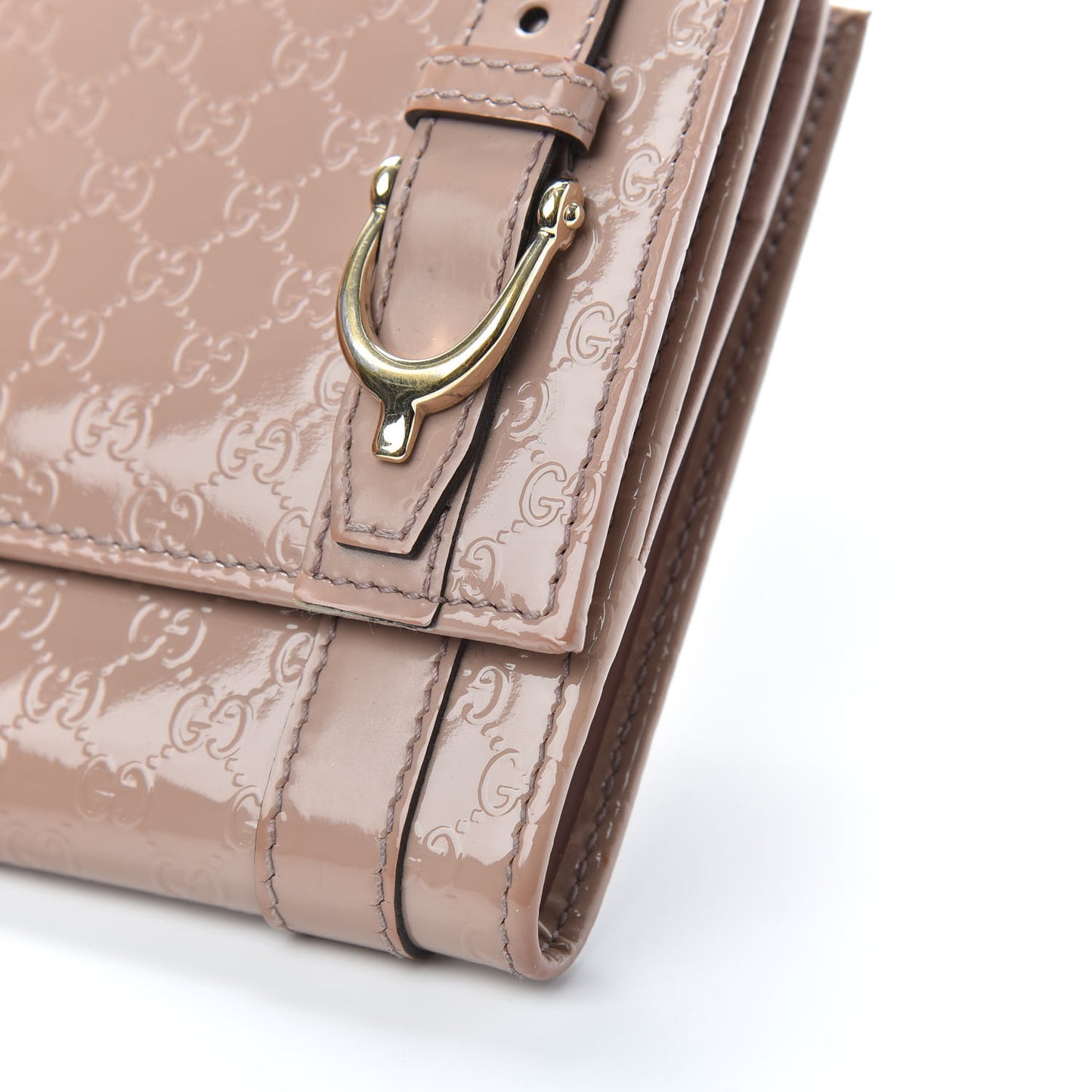 Patent Microguccissima Nice French Flap Wallet Dark Cipria