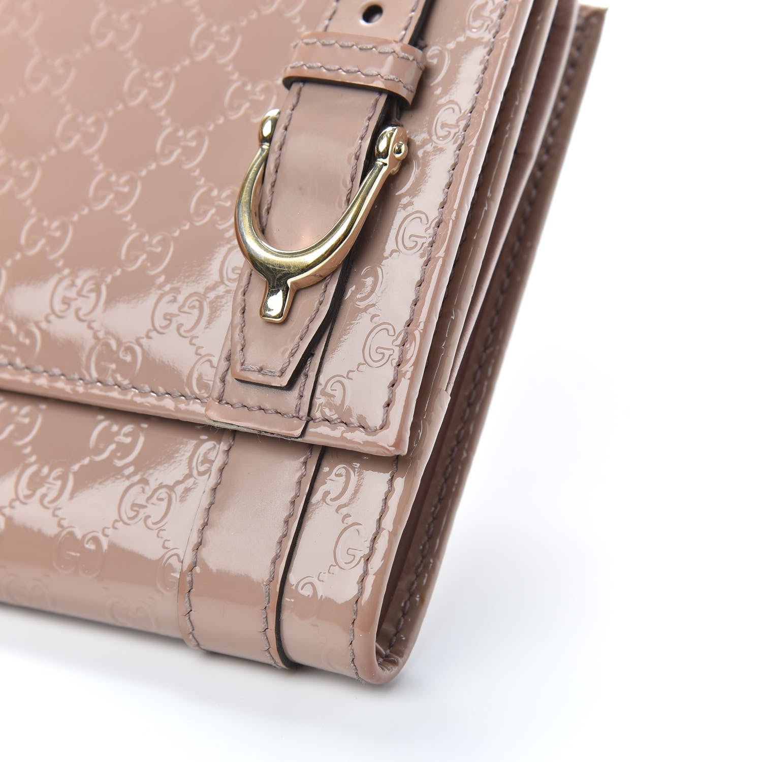Gucci Patent Microguccissima Nice French Flap Wallet Dark Cipria 8 of 11