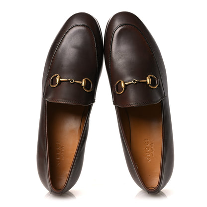 Gucci Calfskin Womens Jordaan Loafers 37 Fondente Brown 2 of 12