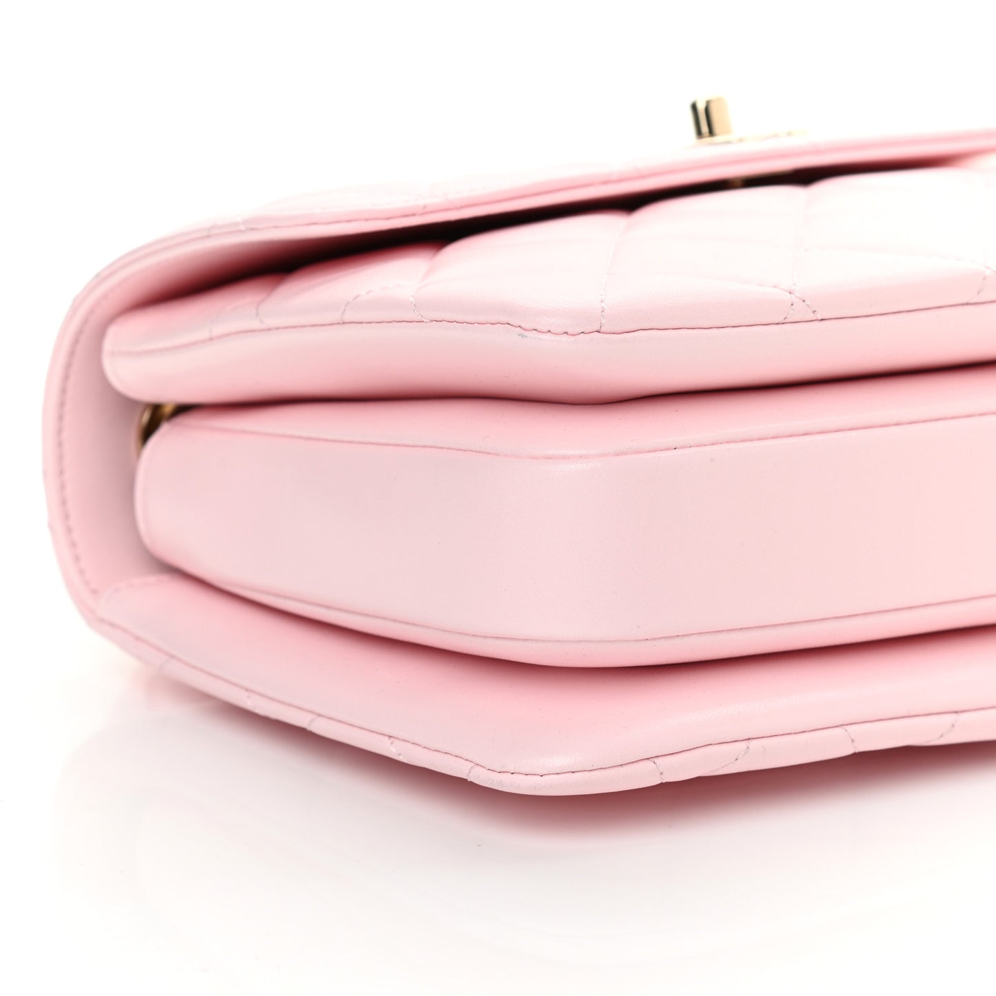 Lambskin Quilted Small Trendy CC Flap Dual Handle Bag Light Pink
